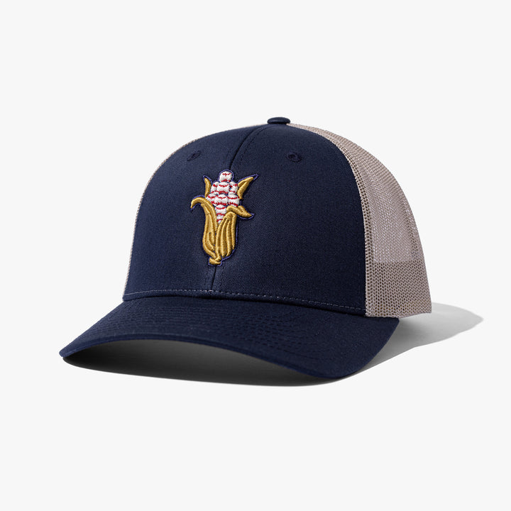 Logo Trucker Hat - Richardson 115 - Navy/Tan