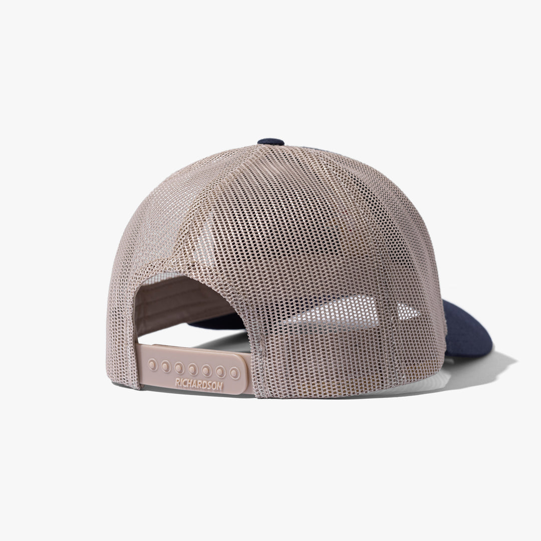 Logo Trucker Hat - Richardson 115 - Navy/Tan