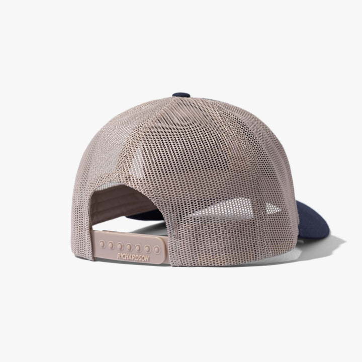 Logo Trucker Hat - Richardson 115 - Navy/Tan