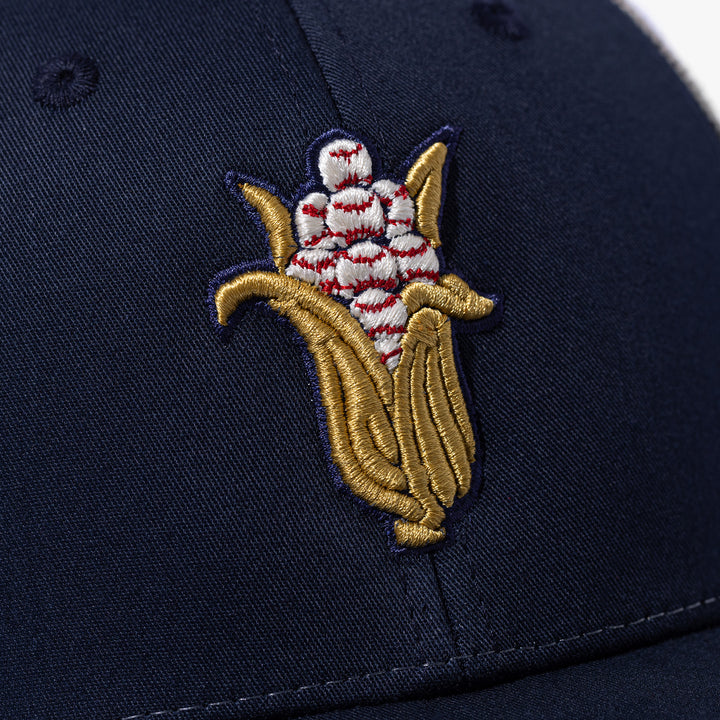 Logo Trucker Hat - Richardson 115 - Navy/Tan