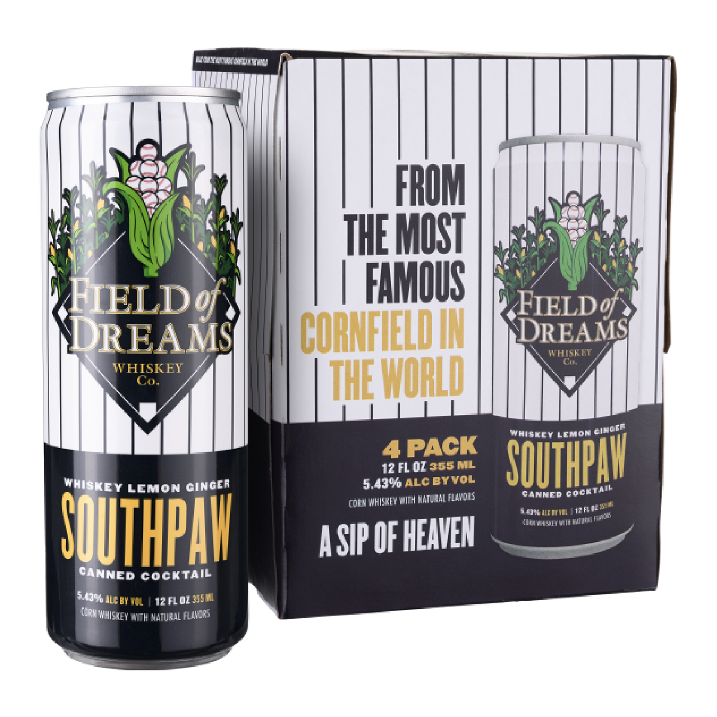 Field of Dreams Southpaw Whiskey Lemon Ginger Canned Cocktail